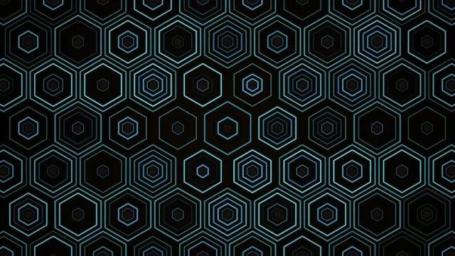 Cyan Hexagonal Grid Neon Background Loop