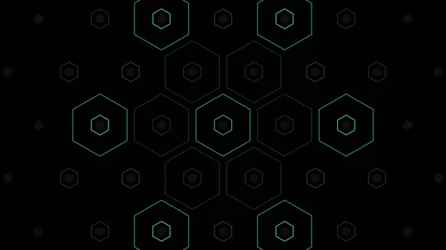 Cyan Hexagonal Network Structure Animated Background