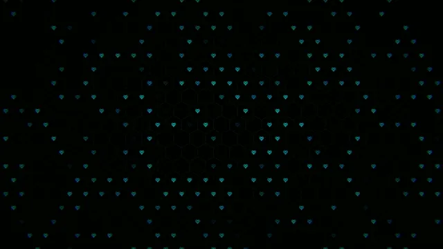 Cyan neon hearts floating 4K UHD widescreen background loop