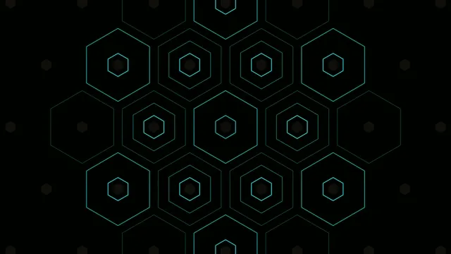 Cyan Neon Hexagon Grid Abstract Animation 4K
