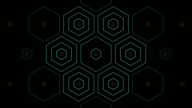 Cyan Neon Hexagon Grid Abstract Background