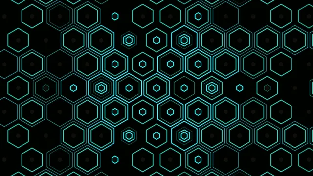 Cyan Neon Hexagon Grid Animation 4K