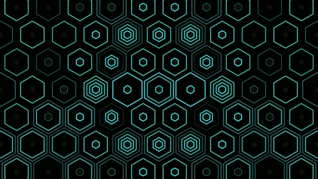 Cyan Neon Hexagon Grid Motion Background