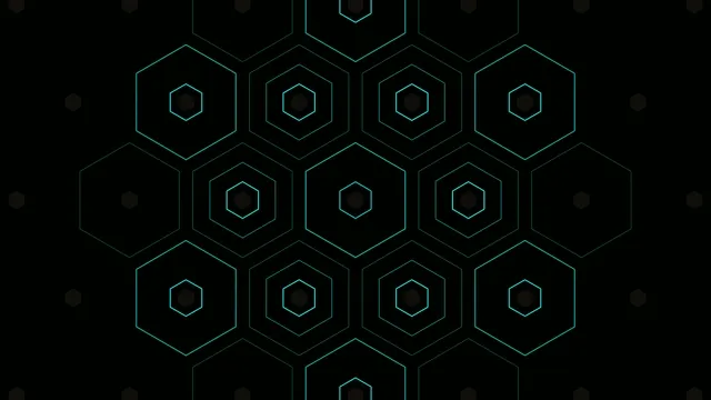 Cyan Neon Hexagon Grid Pattern Animation