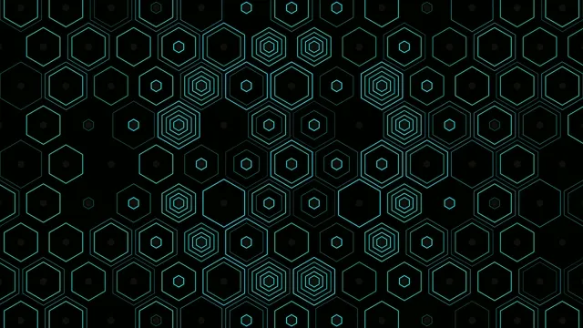 Cyan Neon Hexagon Grid Tech Background 4K