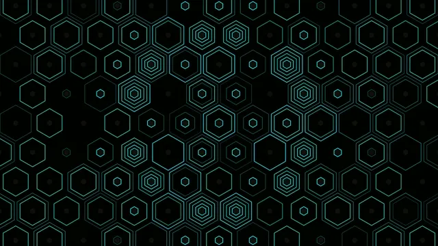 Cyan Neon Hexagon Pattern - Abstract Tech Background