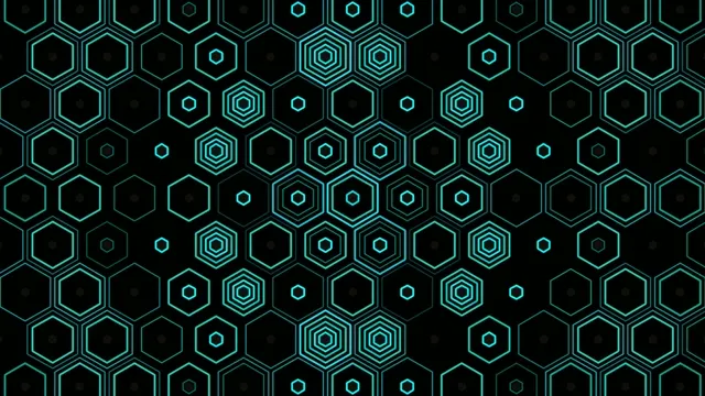 Cyan Neon Hexagons 4K Motion Background