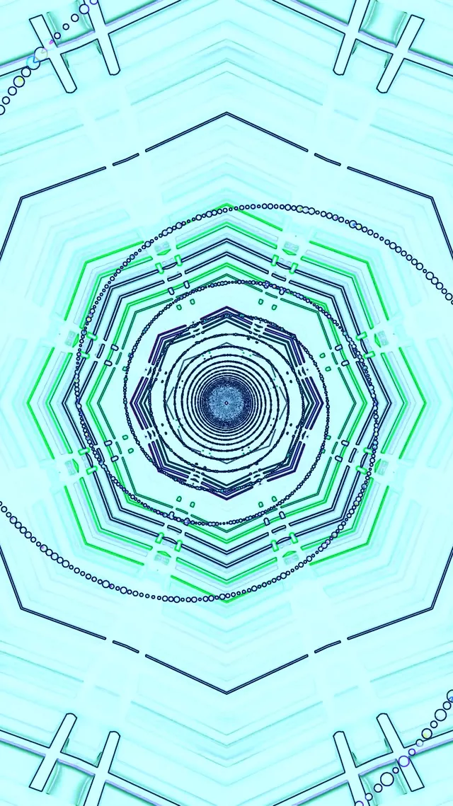 ციანისფერი ნეონის გვირაბი Loop 60fps 9:16 Reels Screensaver PC VJLoops