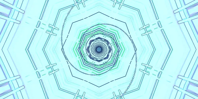 Cyan Neon Tunnel Bildschirmschoner 2:1 Univisium 60fps VJ Loop PC Laptop