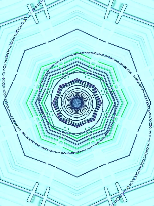 نفق النيون السماوي شاشة توقف 3:4 آيباد بورتريه 60fps VJ Loop PC لابتوب