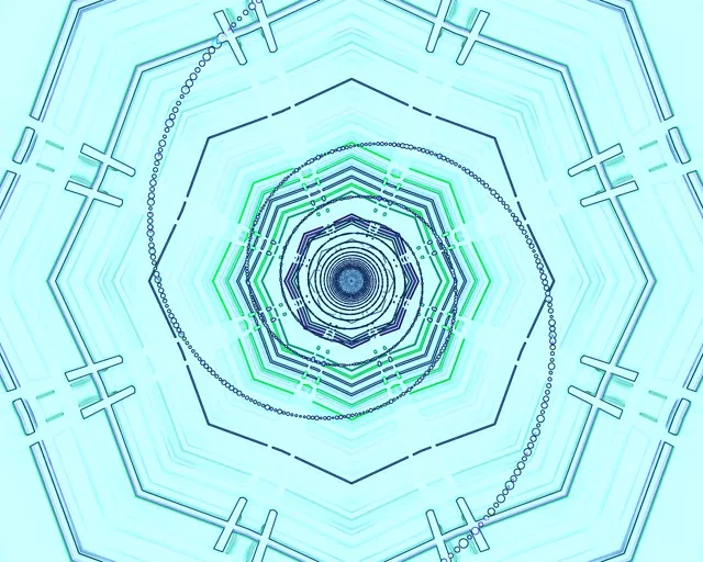 青色霓虹隧道螢幕保護程式 5:4 工業規格 60fps VJ Loop PC 筆電