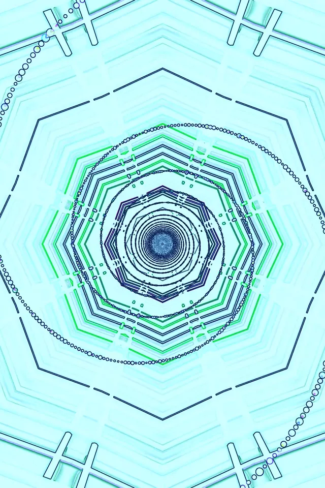 青色霓虹隧道螢幕保護程式 60fps 2:3 相片直向 VJ Loop PC 筆電