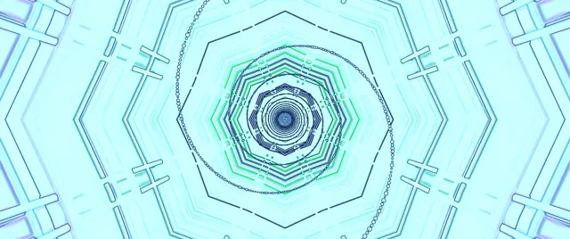 Azúrový Neon Tunnel Šetrič Obrazovky 60fps 2.39:1 Cinemascope VJ Loop PC Laptop