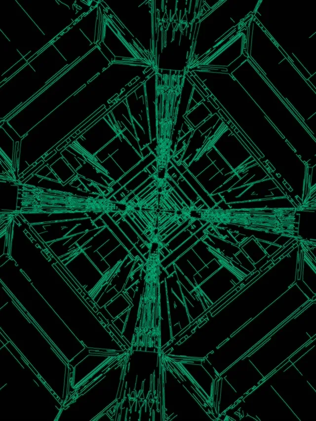 نفق النيون دوامة الشبكة الخضراء VJ Loop 60fps 3:4 iPad Portrait شاشة التوقف