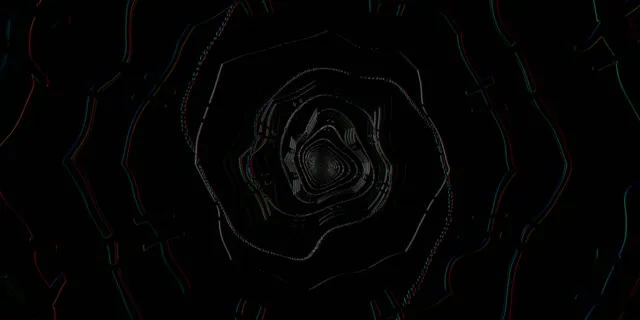 Cyber Tunnel | Blue Black Neon Rings 60fps