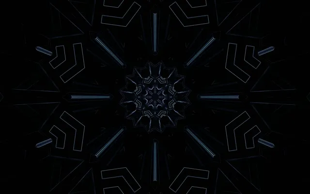 Túnel Neon Caleidoscópio Floco Neve Escuro VJ Loop 16:10 macbook 60fps Protetor de Tela