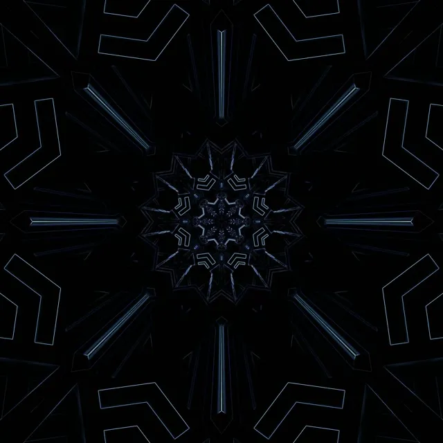 Neon Tunelio Tamsiai Mėlyna Snaigė Kaleidoskopas Vj Loop 1:1 Square 60fps Ekrano Užsklanda