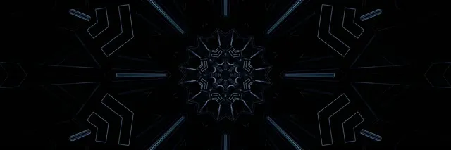 Twnnel Neon Kaleidoscop Seren Tywyll VJ Loop 3:1 Triple Wide 60fps Arbedwr Sgrin