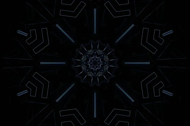Neonový tunel Tmavá Snehová vločka Kaleidoskop VJ Loop 3:2 Surface 60fps Šetrič obrazovky