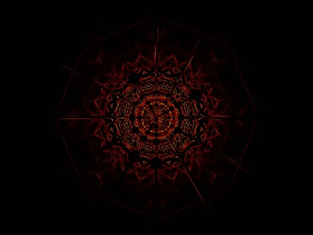 霓虹隧道紅色分形曼陀羅 VJ Loop 4:3 經典 60fps 屏保