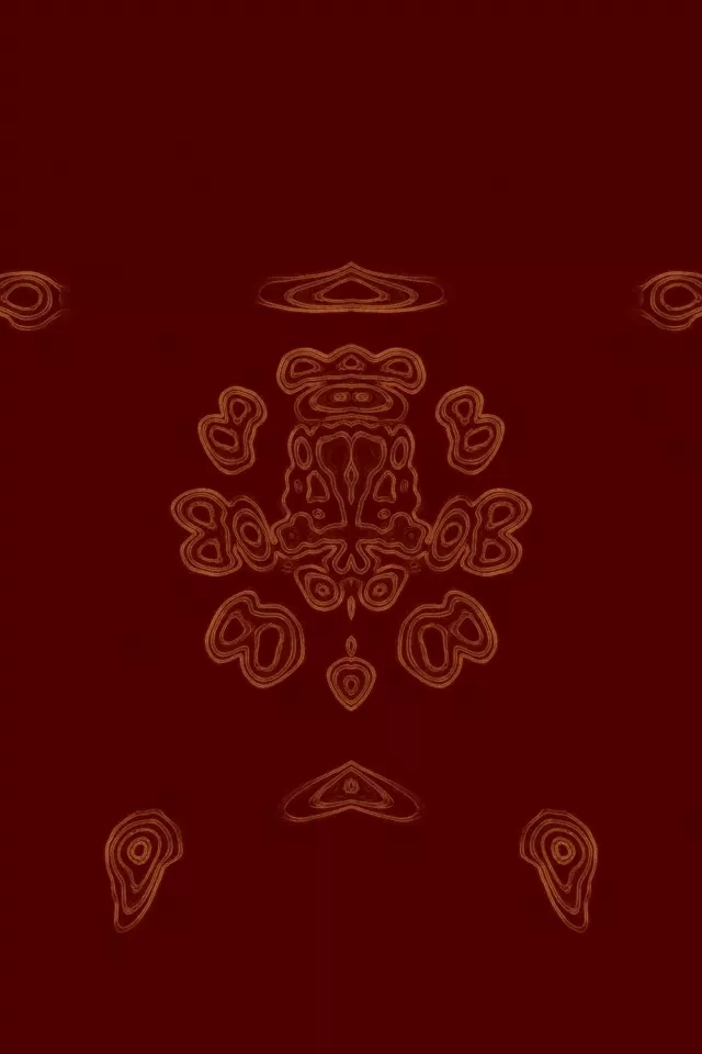 Διακοσμημένη χρυσή μάνταλα με λαμπερά συμμετρικά μοτίβα σε βαθύ σκούρο κόκκινο φόντο, σήραγγα νέον VJ βρόχος κινούμενη γραφικά για screensaver 60fps