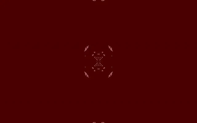 Symmetrisk karminrødt neon kaleidoskoptunnel med geometriske lysmønstre der stråler fra centrum, abstrakt VJ loop 4K