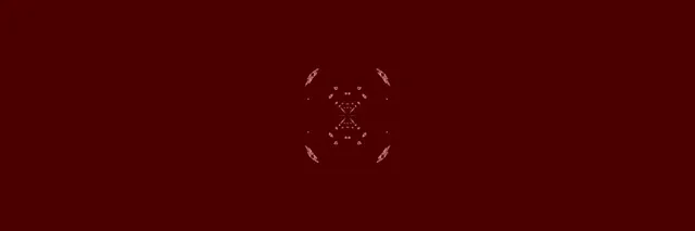 Globoki grimizni neonski predor s simetrično vzorci kaleidoskopu, abstraktno geometrični vorteks gibanja v zanki