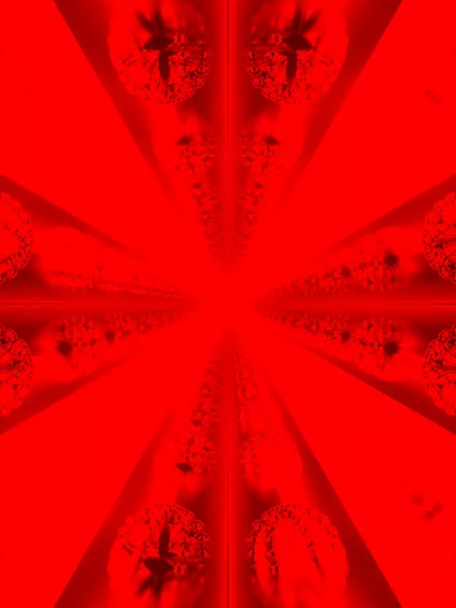 Głębokoróżowy tunel fraktalny z promieniami światła i symetrycznymi wzorami tworzącymi hipnotyczny neon vortex dla wygaszaczy ekranu