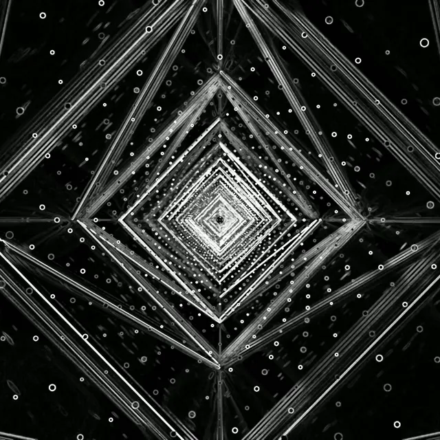 Neon Tunnel Spiraling Διαμάντι Vortex VJ Loop 1:1 Square 60fps Screensaver