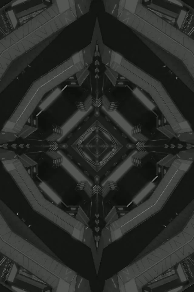 Neon Tunnel Dark Diamond Kaleidoscope VJ Loop 2:3 Portrait 60fps Screensaver