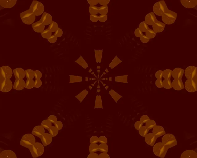 Neon Tunnel Amber Fractal Kaleidoscope 5:4 industrial 60fps Screensaver VJ Loop