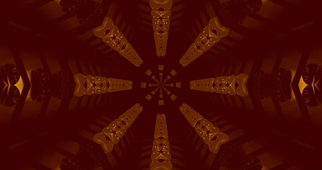 Tumma Kulta Neon-tunneli Fraktaali 4K UHD 60fps näytönsäästäjä VJ loop