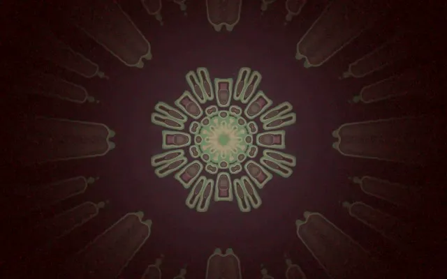 네온 터널 방사형 스파이크 블룸 VJ Loop 60fps 16:10 MacBook 화면보호기