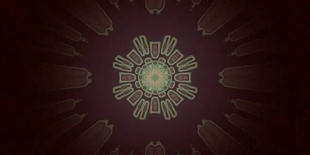 Tunel Neon Mandala Radială Înțepată 2:1 Univisium 60fps Screensaver Vj Loop