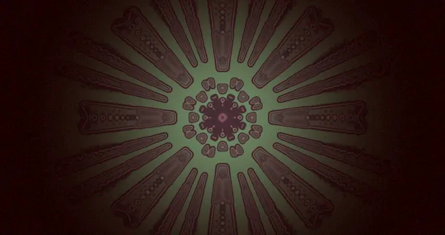 Tamsi Žalia Neoninė Tunelis Mandala 4K UHD 60fps screensaver Vj loop