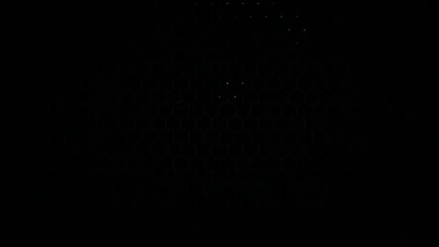 Dark hexagon grid with glowing particles 4K ultra HD motion background