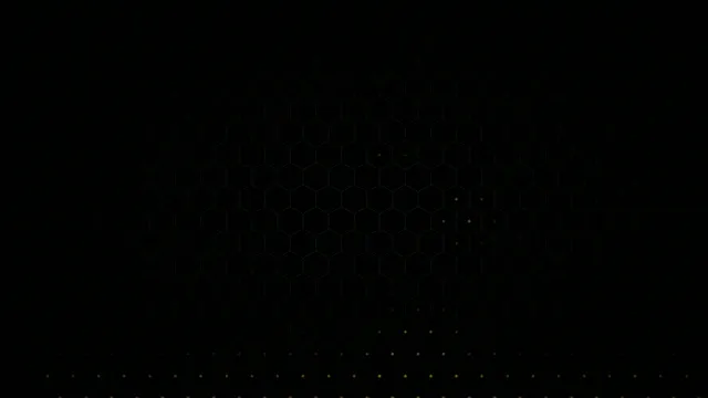 Dark hexagonal grid 4K motion background with floating particles