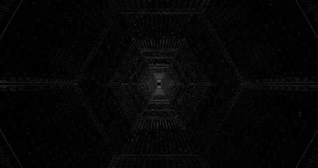 Mörk Hexagonal Tunnel VJLoops - Abstrakt Geometrisk Rörelse Bakgrund