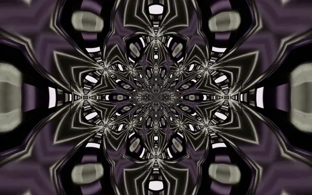 Neon Tunnel Fractal Kaleidoscope VJLoops 16:10 Macbook 60fps Hifadhi ya Skrini