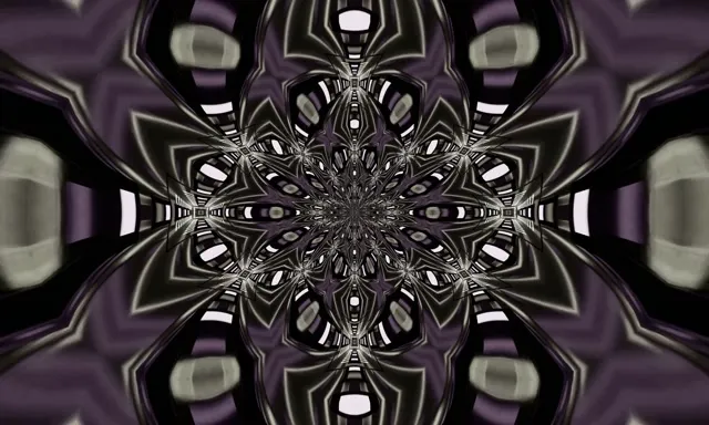 Vj loop फ्रैक्टल कैलाइडोस्कोप नियोन टनल 5:3 वाइड 60fps स्क्रीनसेवर