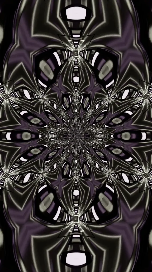 Neon Alagút Sötét Kaleidoszkóp Mandala 9:16 Reels 60fps Képernyővédő VjLoops