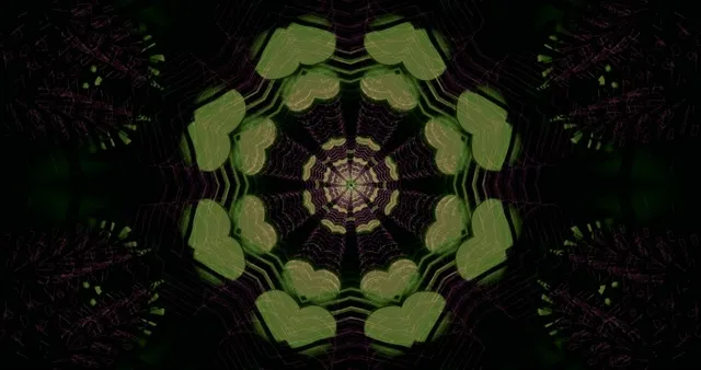 Dark Neon Mandala VJ Loop | Purple Green 4K Screensaver 60fps