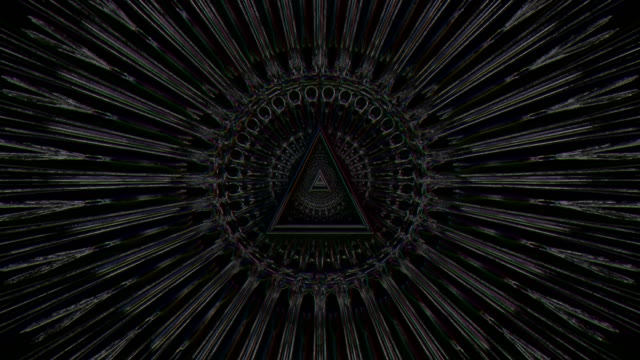 Dark Neon Tunnel 60fps with Geometric Triangle and Circular Patterns