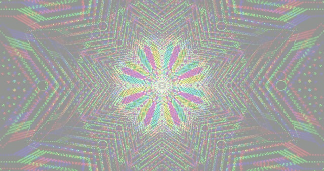 Vibrant Geometric Kaleidoscope Loop - Colorful Abstract Star Mandala Motion B...