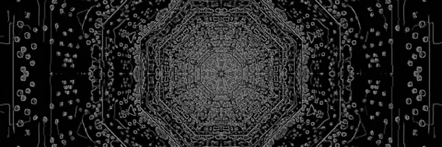 Mørk Neon Tunnel Oktagon Skjermsparer 3:1 Triple Wide 60fps VJ Loop