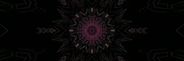 Neon Tunel Magenta Kaleidoskop Zvijezda VJ Loop 3:1 Triple Wide 60fps Čuvar Ekrana