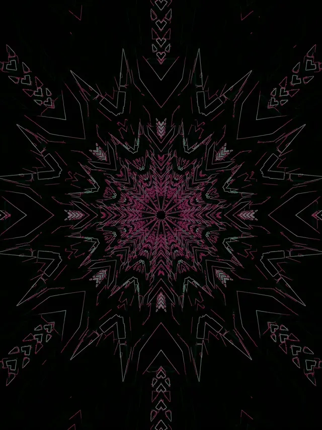 نفق نيون فراكتال نجمة انفجار وردي VJ Loop 3:4 iPad عمودي 60fps شاشة التوقف