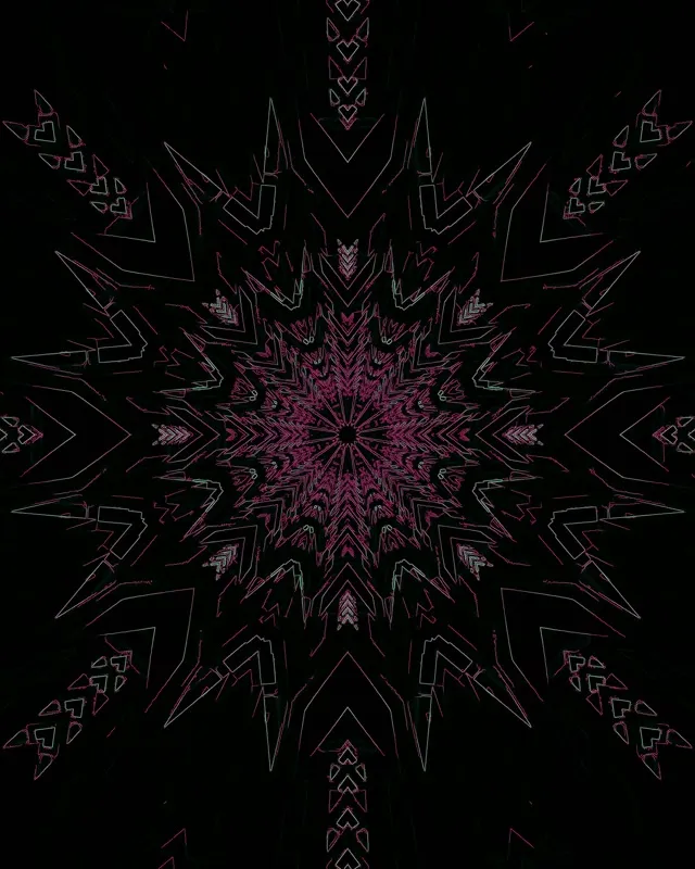 Neontunneli Tumma Magenta Kaleidoskooppi Tähti 4:5 Instagram 60fps Näytönsäästäjä VJLoops