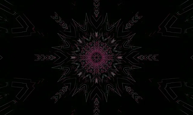 霓虹隧道深洋红万花筒星形VjLoops 5:3宽屏60fps屏保
