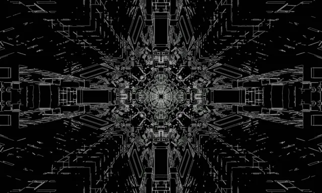 Túnel de Neón Caleidoscopio Circuito Fractal VJ Loop 5:3 Ancho 60fps Salvapantallas